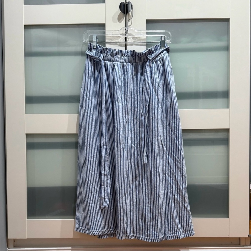 Vero Moda Striped Blue Midi Skirt
